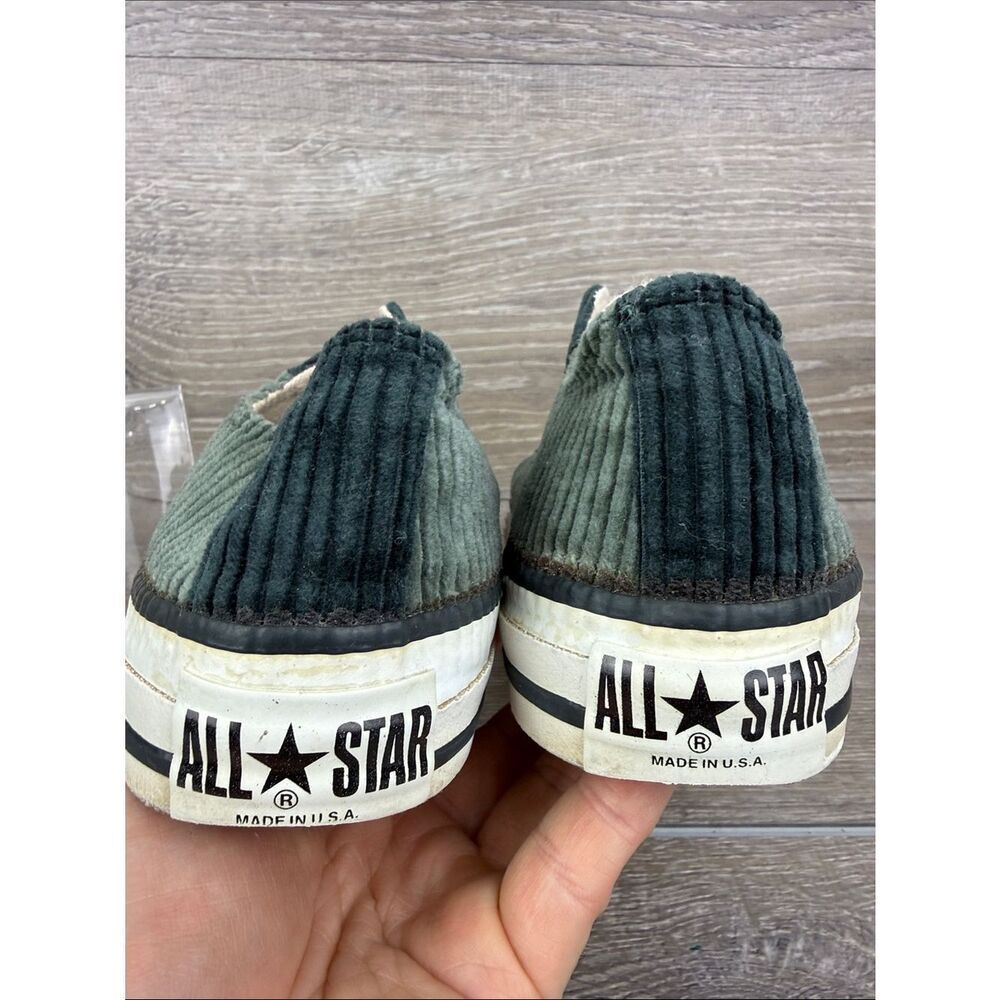Vtg Converse All-Star Men’s Sz 6/Womens 8 Low Green Corduroy Sneakers Made in US - Picture 12 of 12